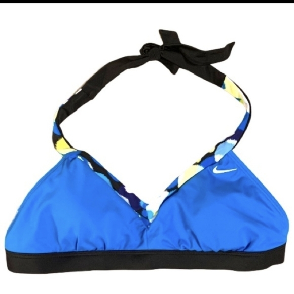 Nike bikini top reversible black or print woman's Sz M - Picture 2 of 11